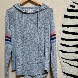 PINK ROSE long sleeve cotton top with hood